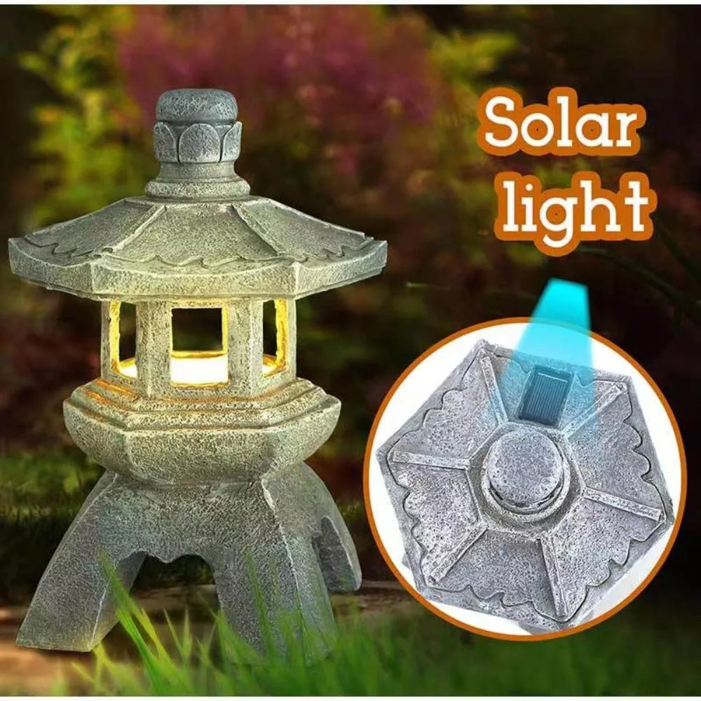 Solar Garden Lantern Pagoda Design Automatic Dusk Lighting