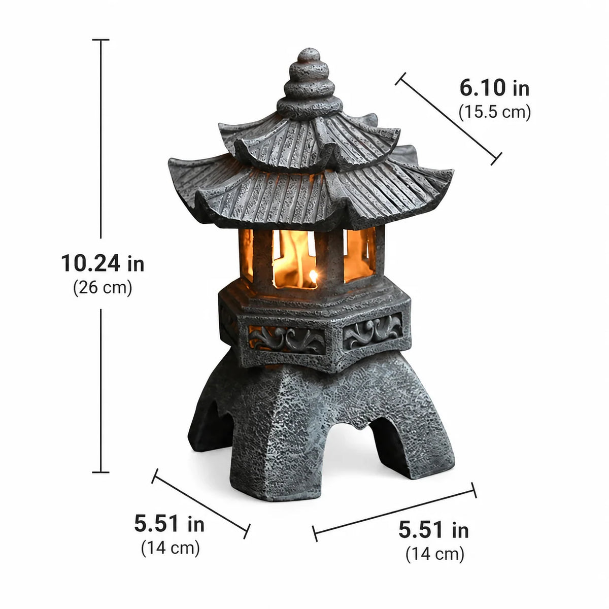 Solar Garden Lantern Pagoda Design Automatic Dusk Lighting