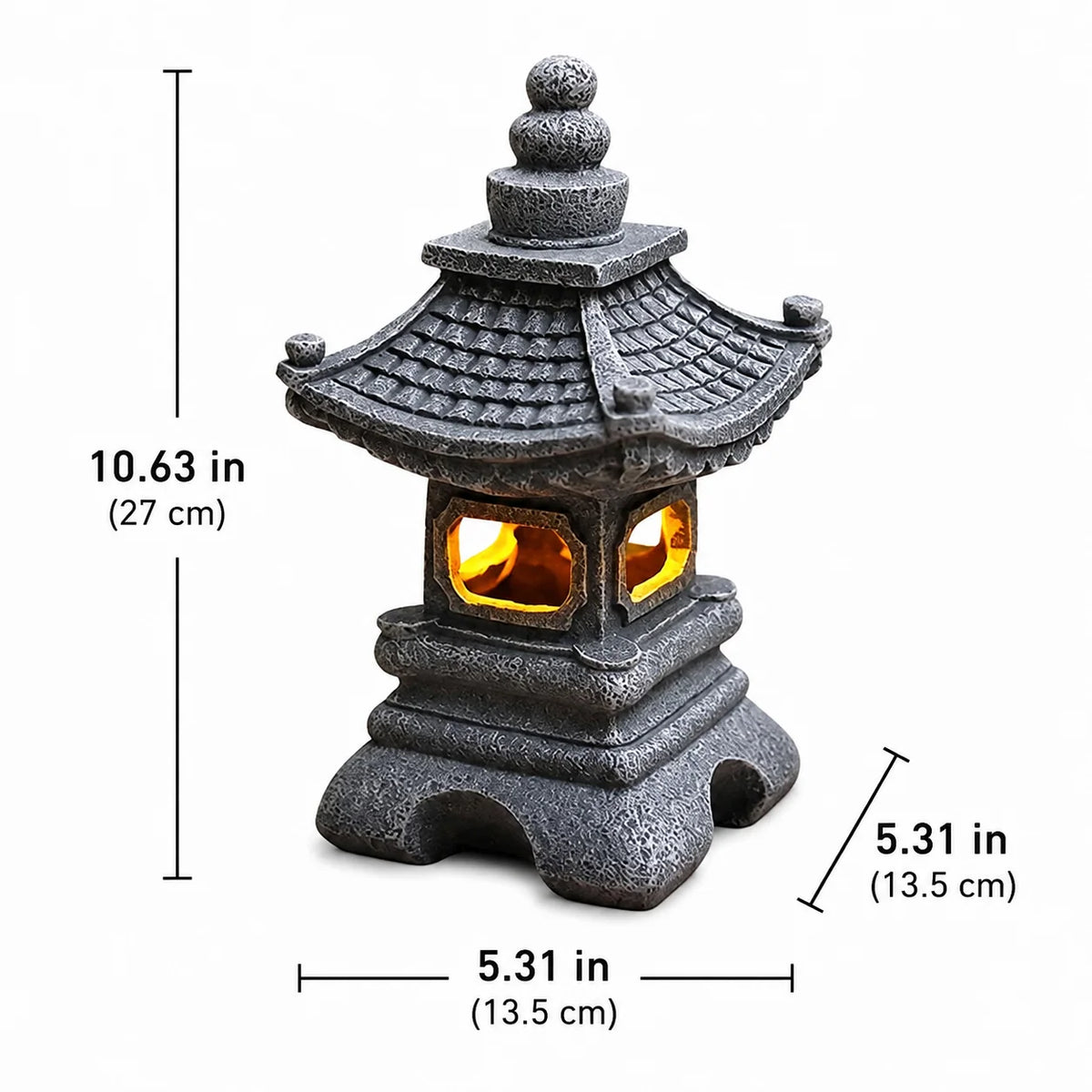 Solar Garden Lantern Pagoda Design Automatic Dusk Lighting