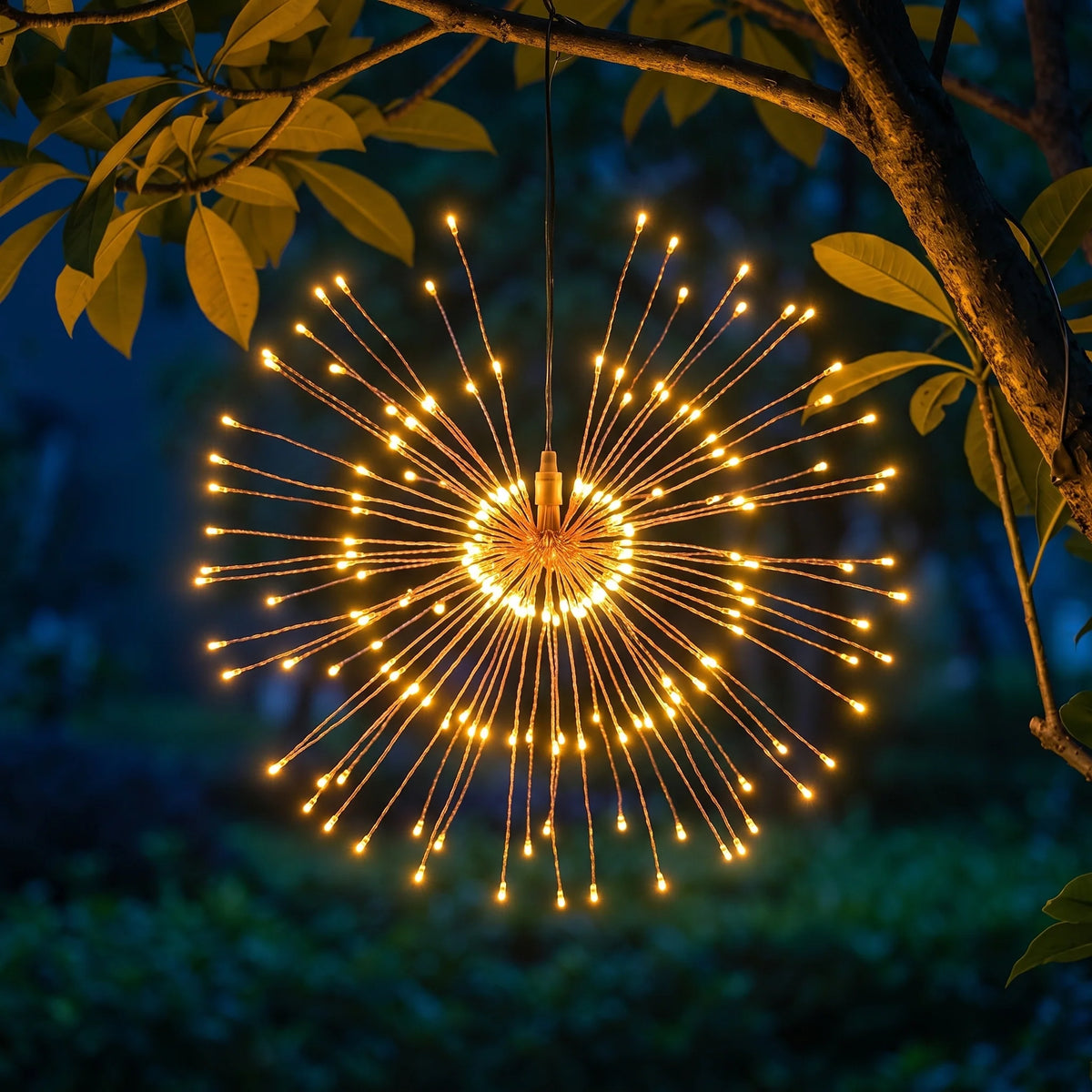 Solar Garden Lights Firework Effect Remote Control 4-Piece Set