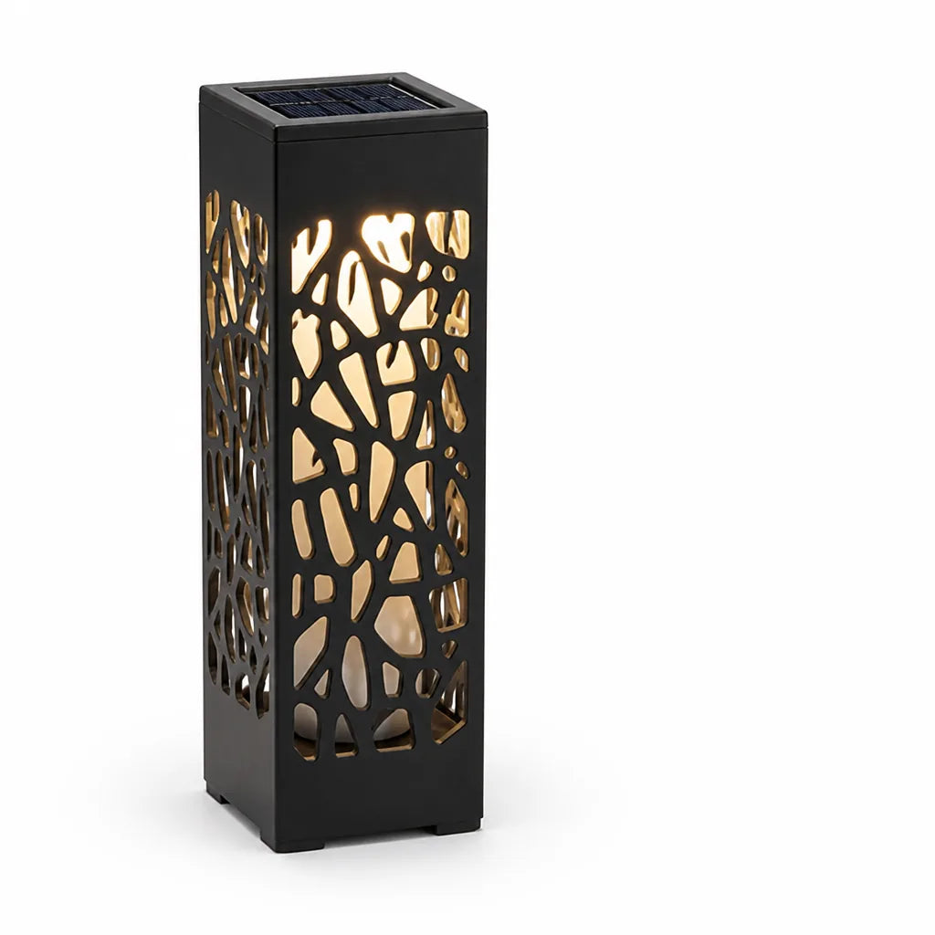 Solar Pierced Mosaic Lantern With Dusk Sensor (8-Hour Runtime)