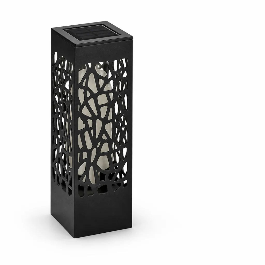 Solar Pierced Mosaic Lantern With Dusk Sensor (8-Hour Runtime)