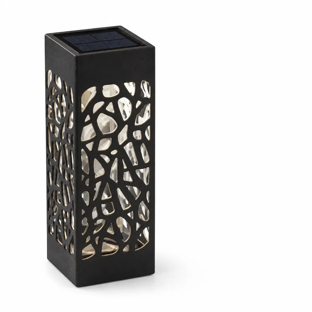 Solar Pierced Mosaic Lantern With Dusk Sensor (8-Hour Runtime)