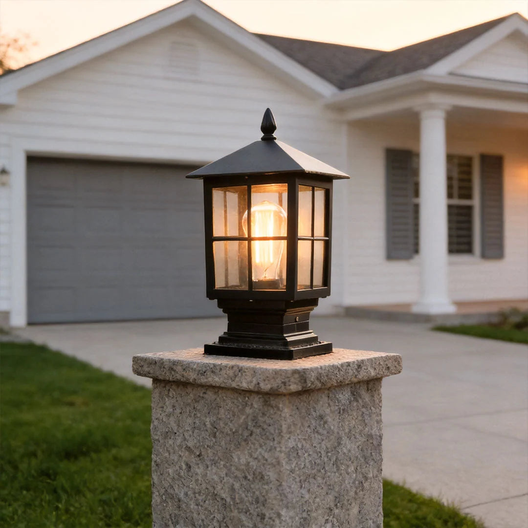 Solar Pillar Light Adjustable 3-Color IP65 Waterproof