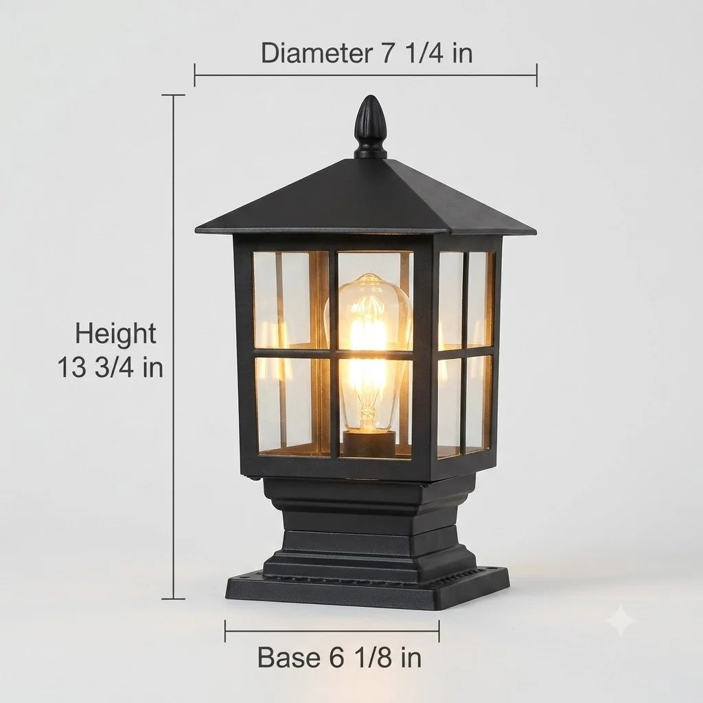 Solar Pillar Light Adjustable 3-Color IP65 Waterproof