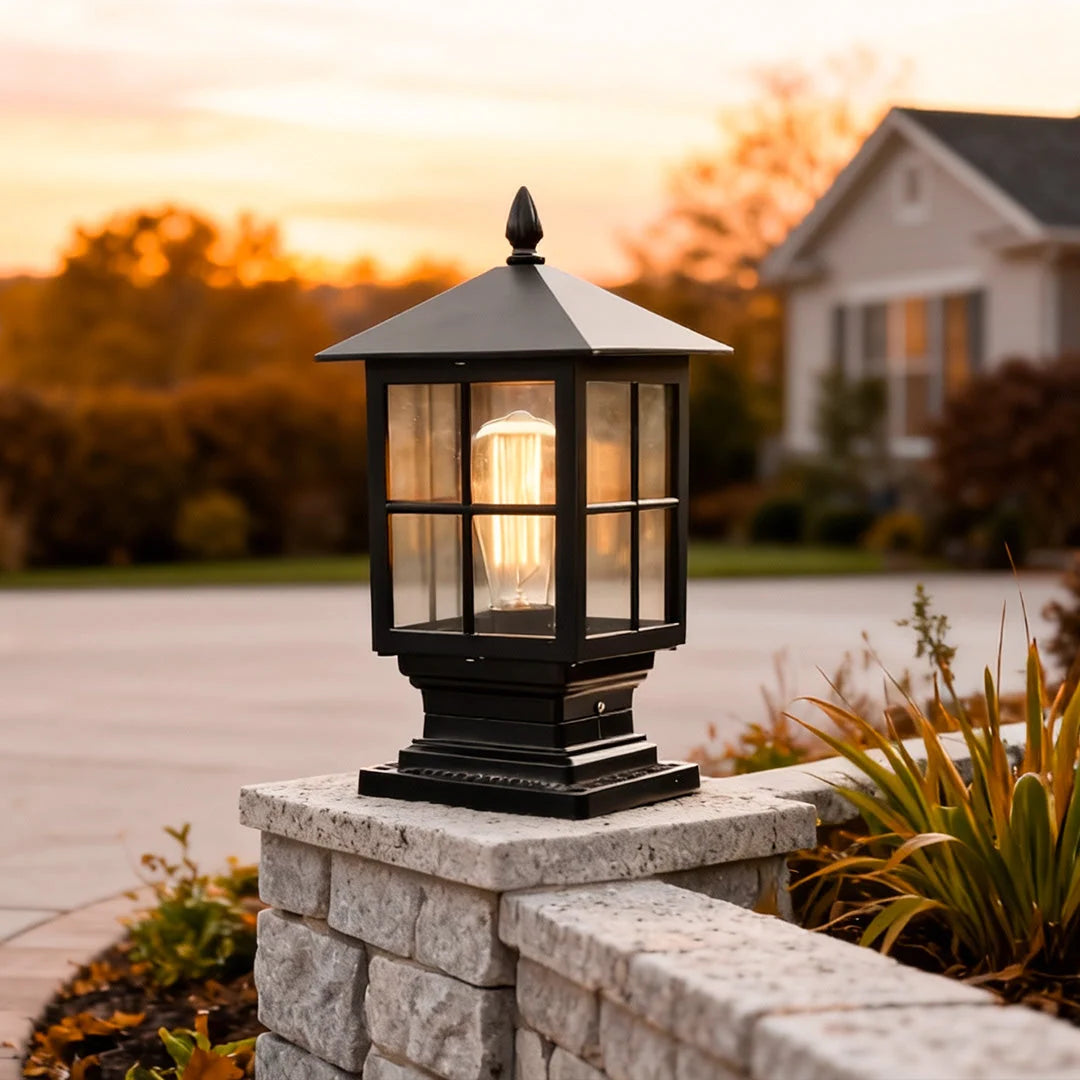 Solar Pillar Light Adjustable 3-Color IP65 Waterproof