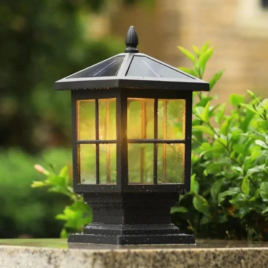 Solar Pillar Light Adjustable 3-Color IP65 Waterproof