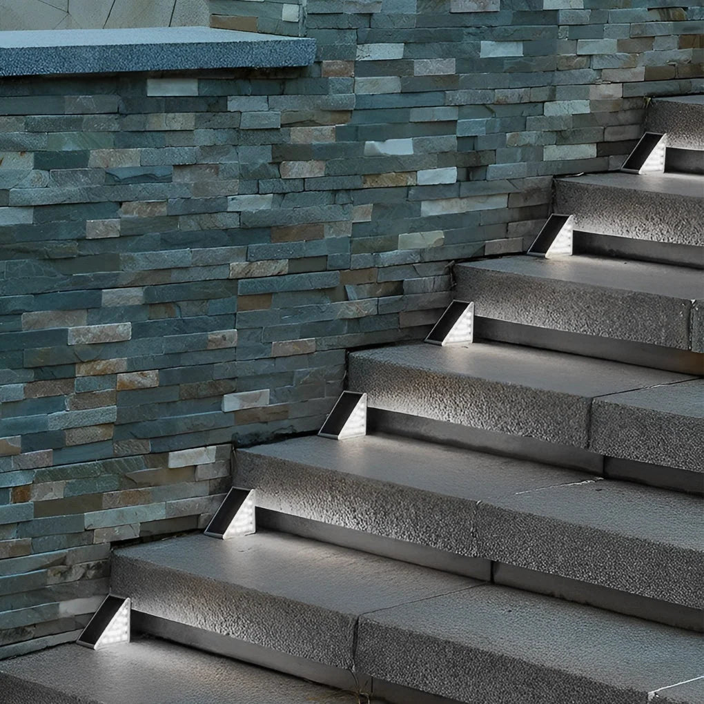 Solar Step Lights Solar-Powered Auto Dusk Activation Weather-Resistant