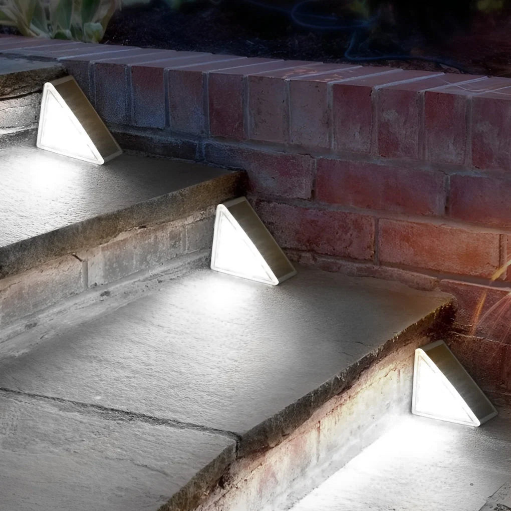 Solar Step Lights Solar-Powered Auto Dusk Activation Weather-Resistant