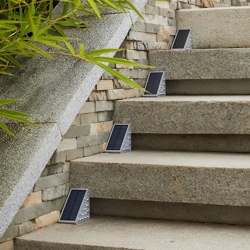 Solar Step Lights Solar-Powered Auto Dusk Activation Weather-Resistant