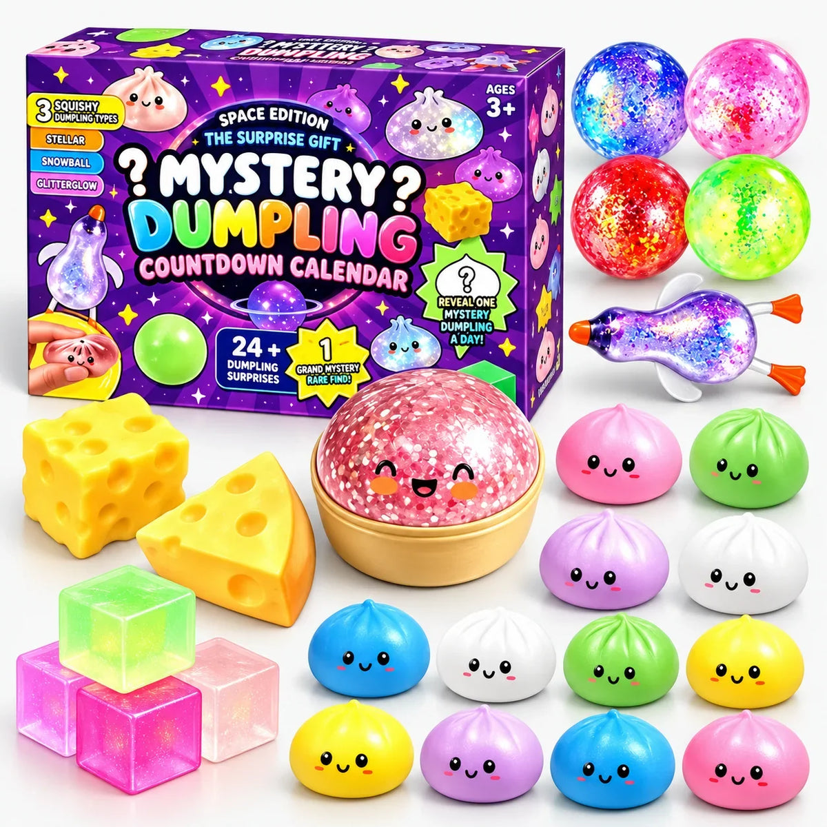 Squishy Toy Advent Calendar Dumpling Slow-Return Foam 24-Piece Set