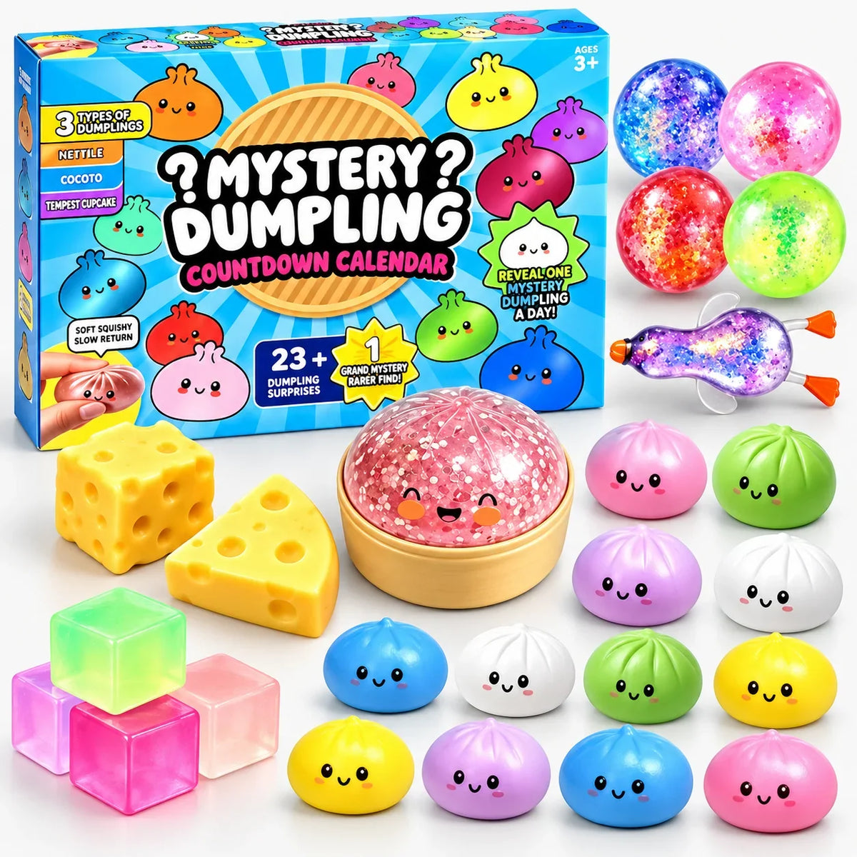 Squishy Toy Advent Calendar Dumpling Slow-Return Foam 24-Piece Set