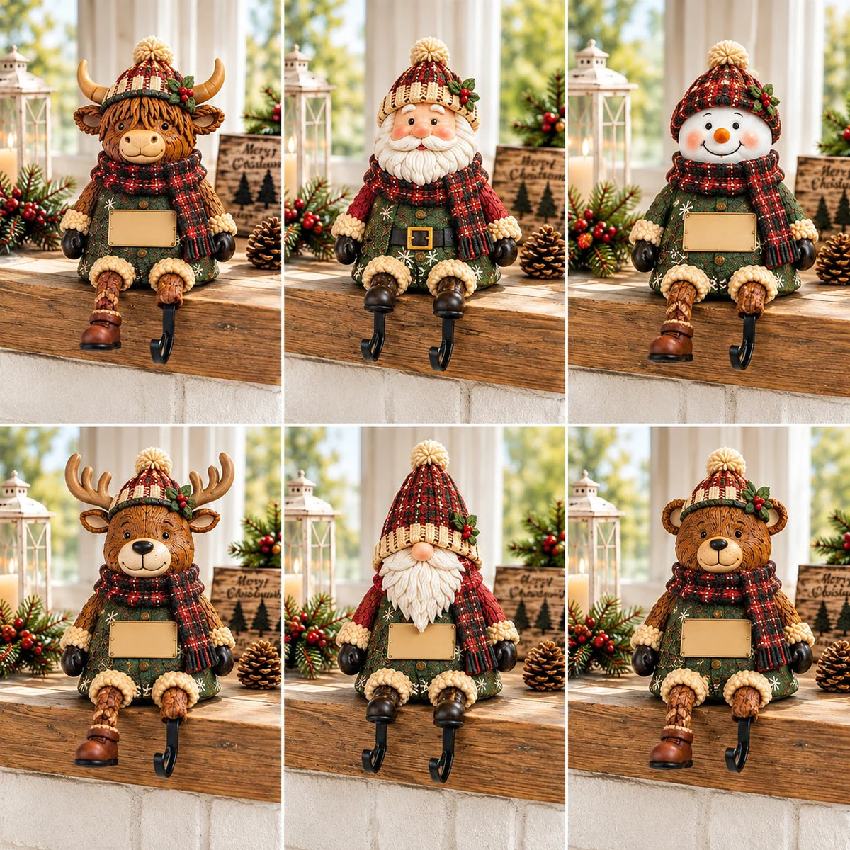 Stocking Holder Shelf Sitter With Hidden Hook