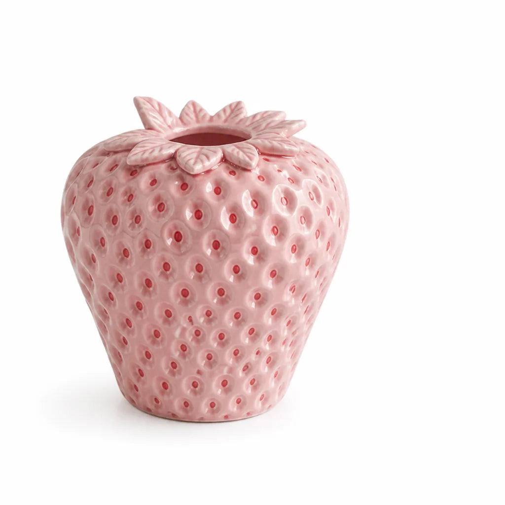 Strawberry-Shaped Ceramic Tabletop Vase