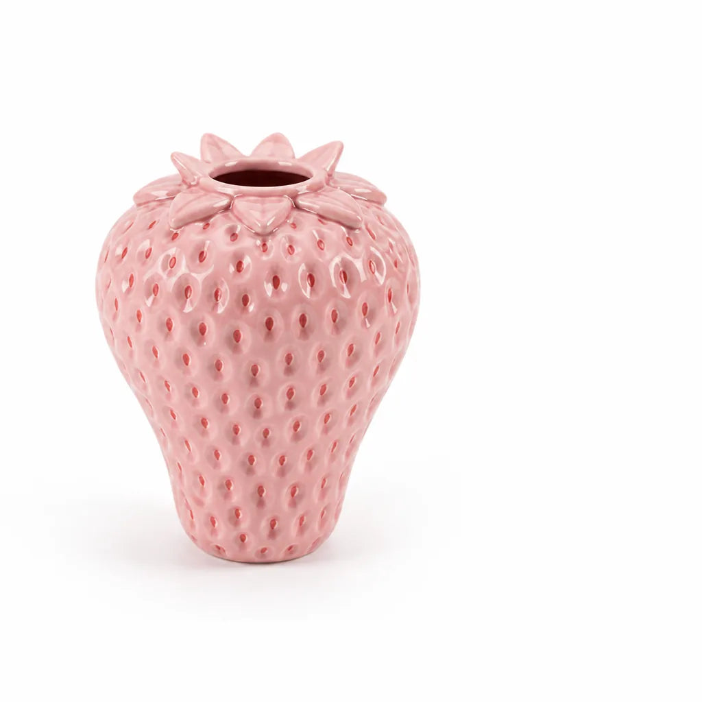 Strawberry-Shaped Ceramic Tabletop Vase