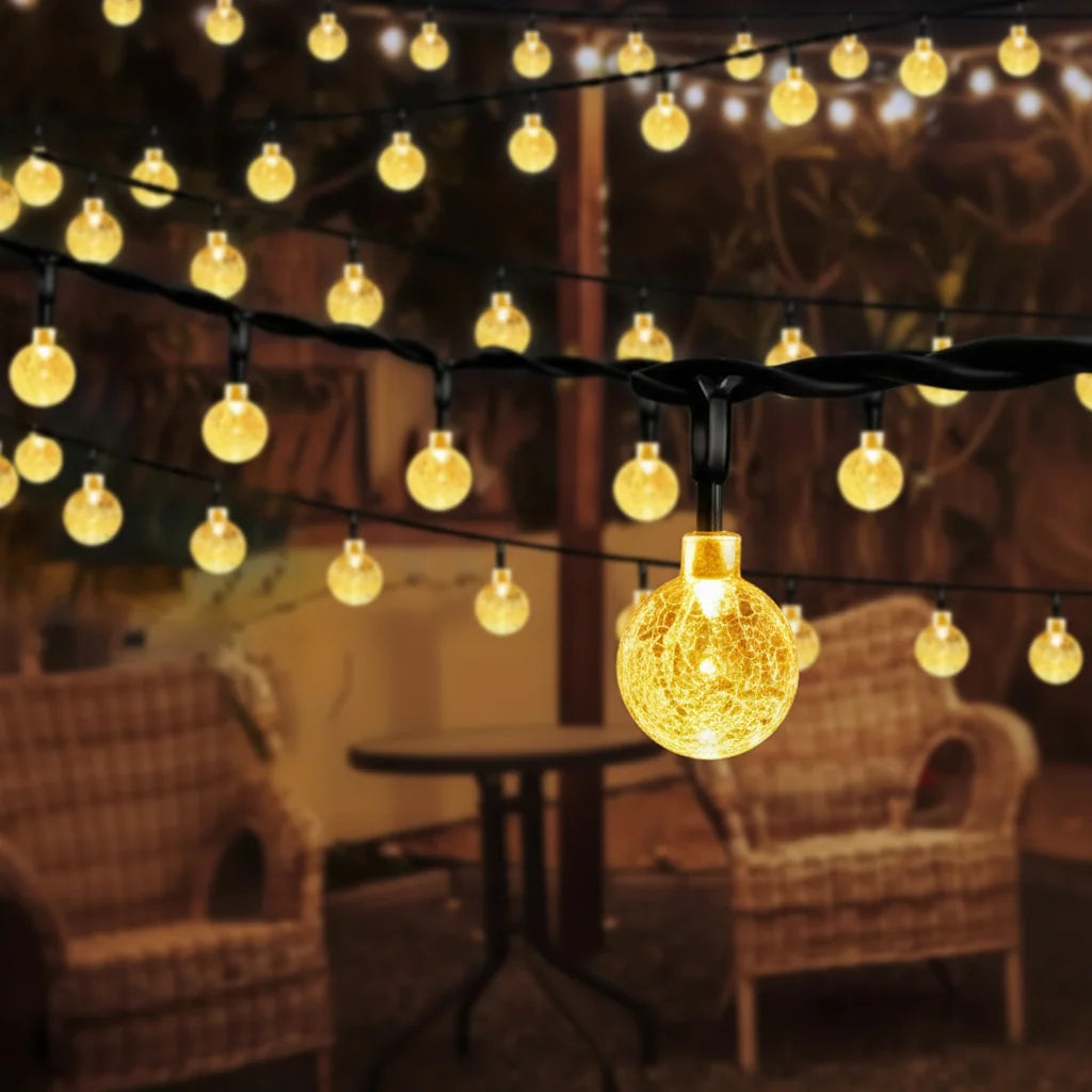 String Lights Solar Powered Automatic Dusk Sensor IP65 Waterproof
