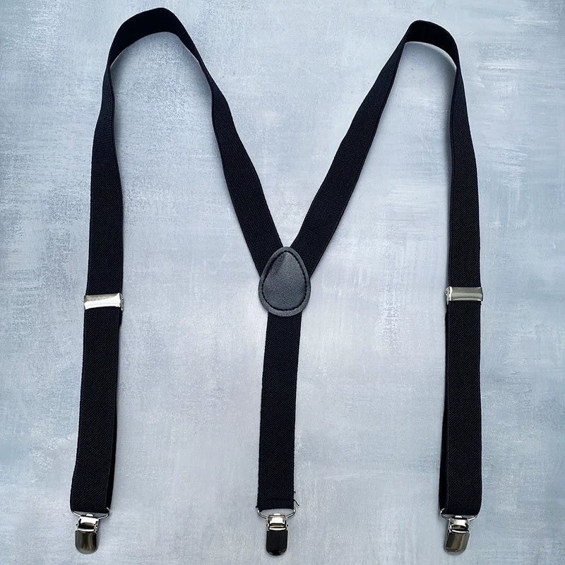 Suspenders Adjustable Elastic Y-Back With 3 Metal Clips