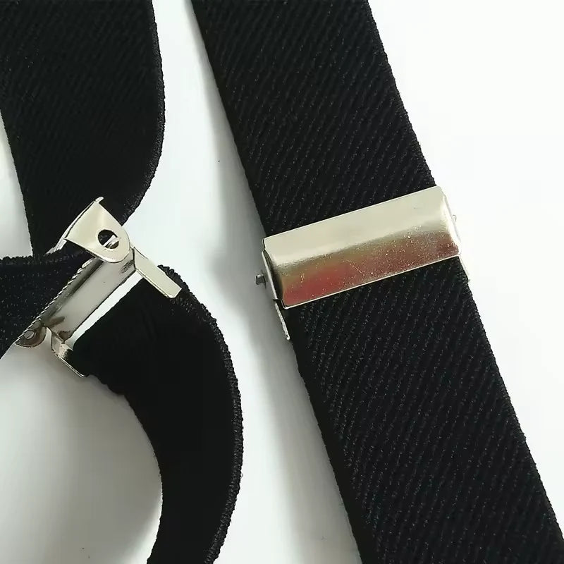 Suspenders Adjustable Elastic Y-Back With 3 Metal Clips
