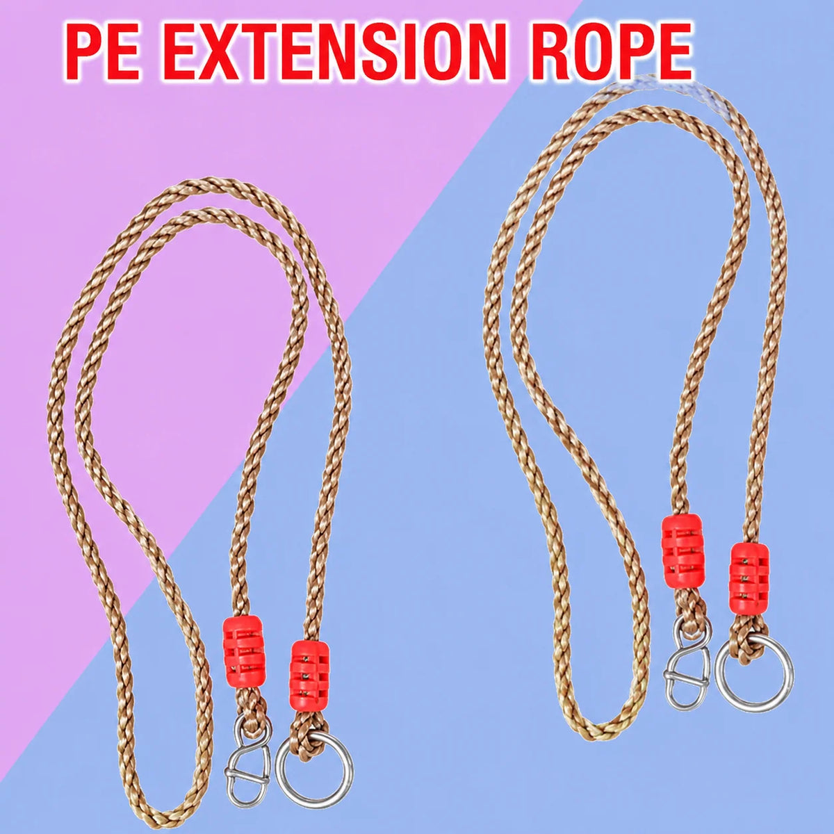 Swing Rope Extension Set Adjustable 3.6–5.9 Ft Metal Hooks