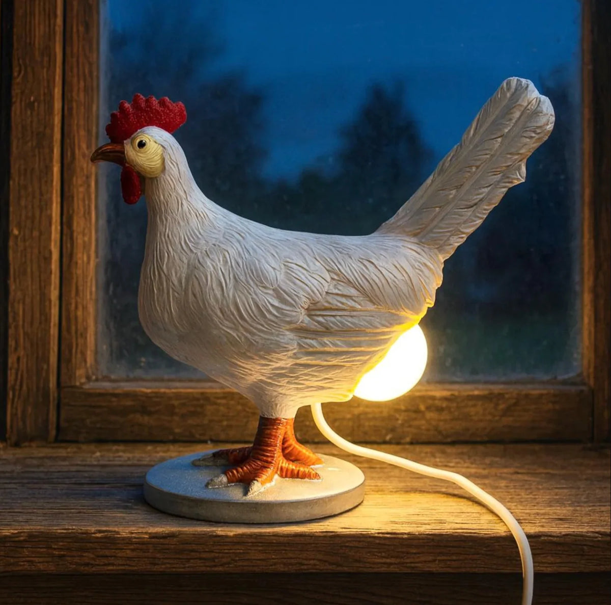 Table Lamp Chicken Design Warm LED USB-Powered