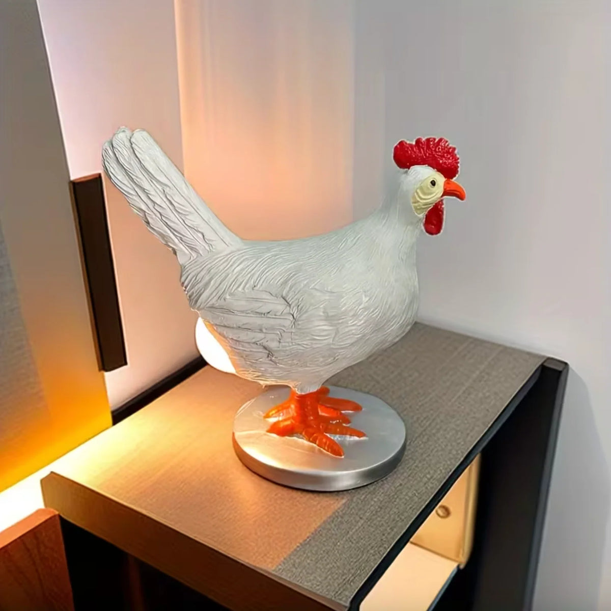 Table Lamp Chicken Design Warm LED USB-Powered