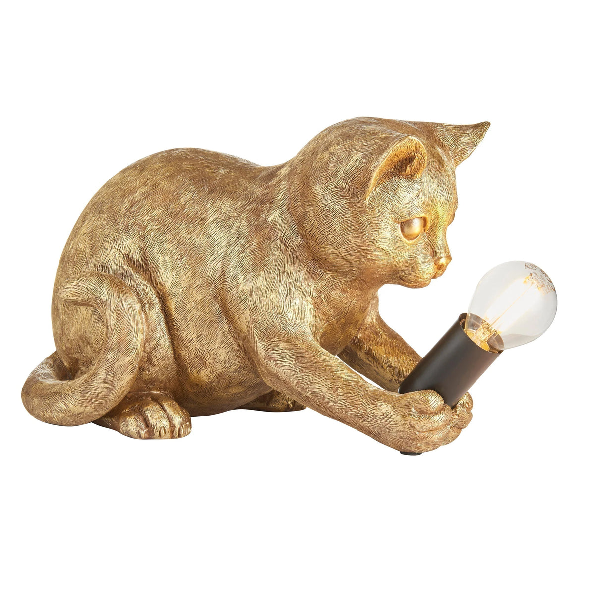 Table Lamp Resin Kitten Design Inline Switch