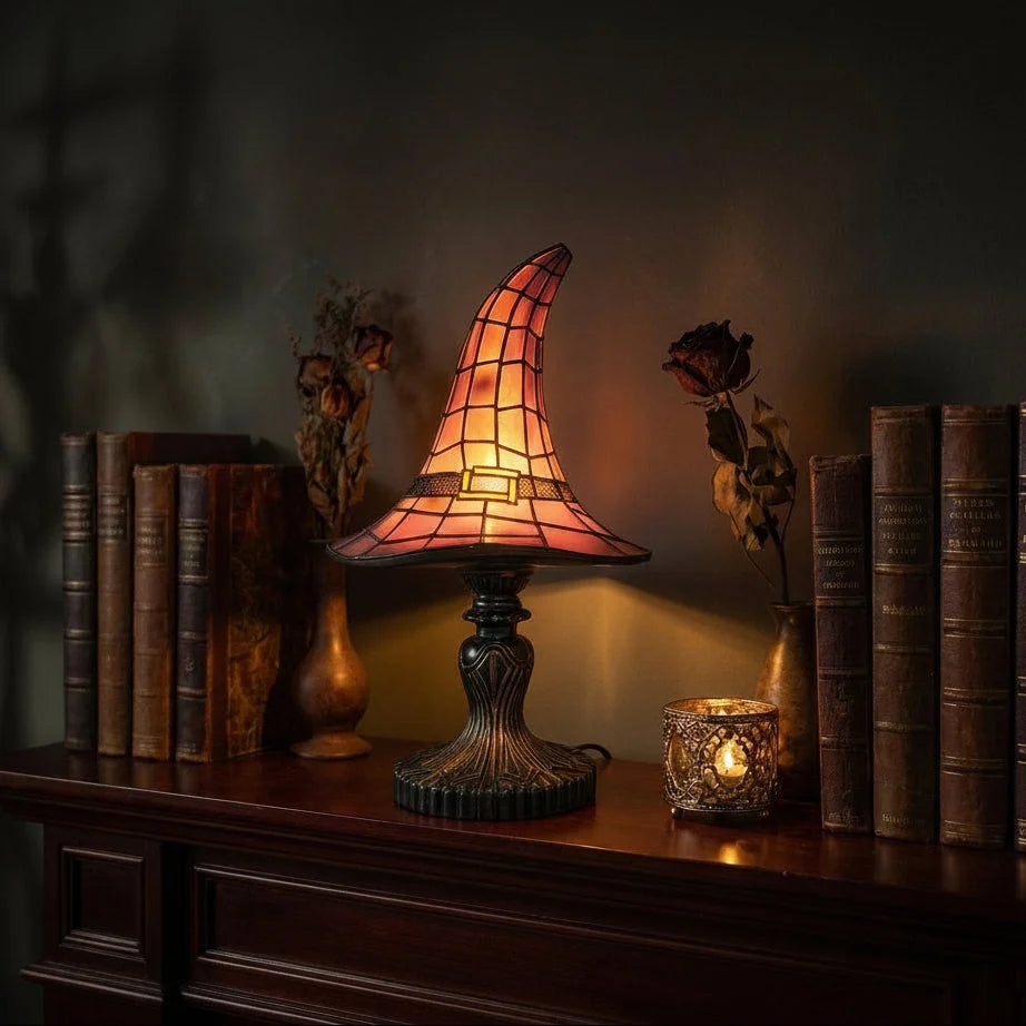 Table Lamp Witch Hat Design USB Powered Warm Glow
