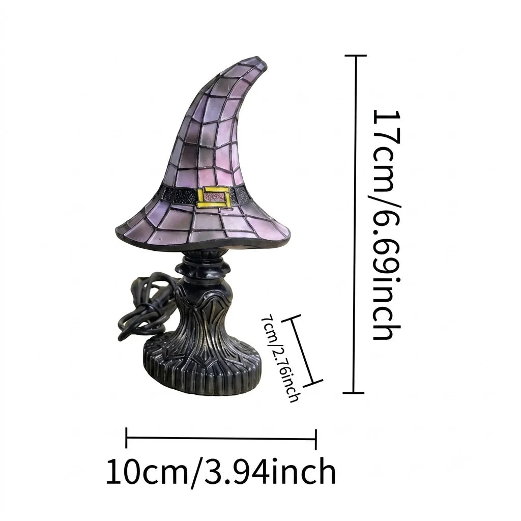 Table Lamp Witch Hat Design USB Powered Warm Glow