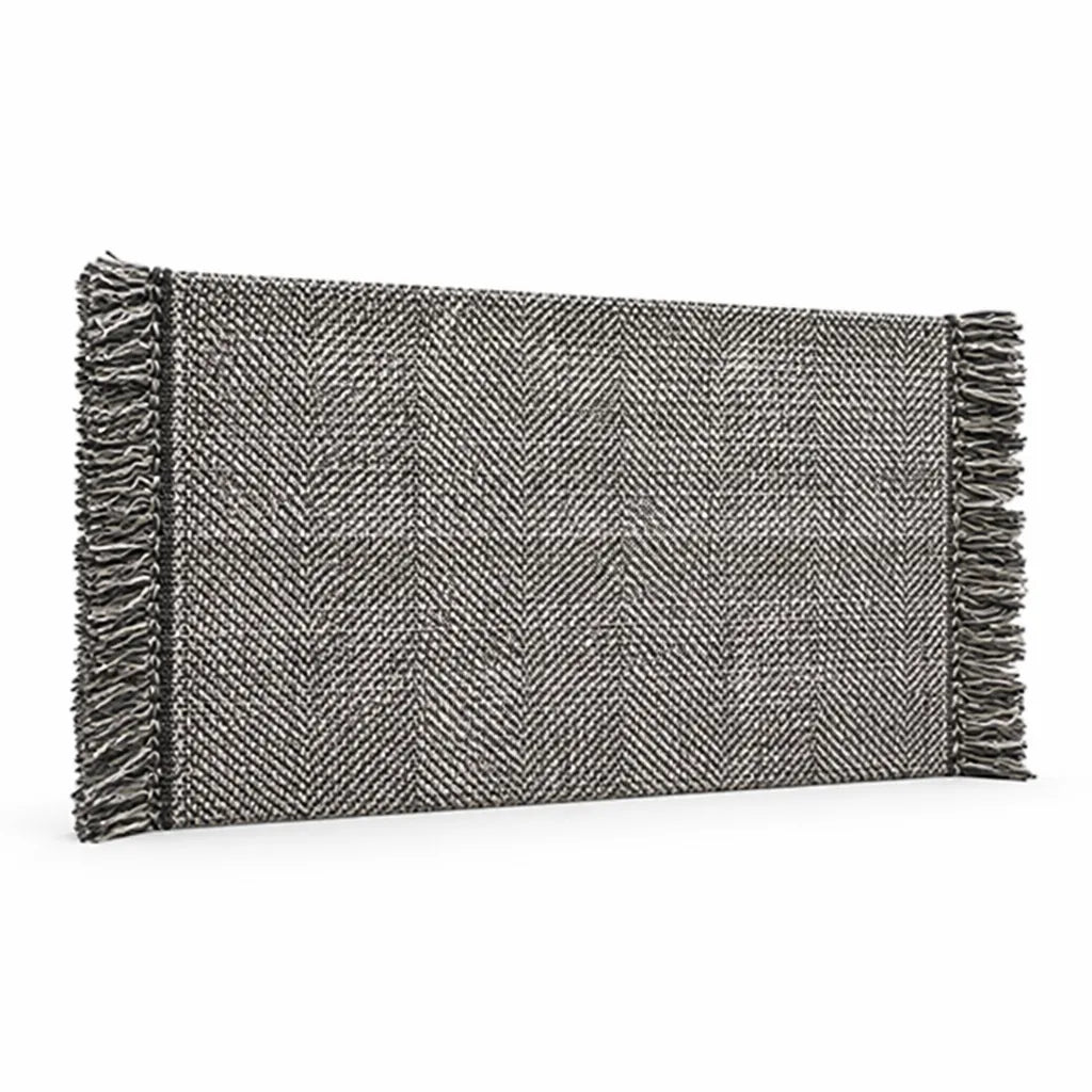 Table Runner Handwoven Herringbone Cotton Blend With Fringe