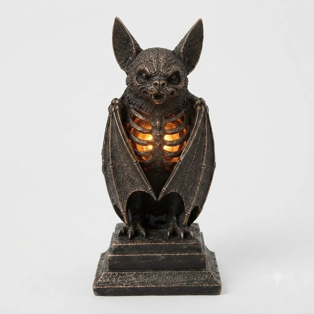 Tabletop Lamp Bat & Raven Skeleton Warm White LED