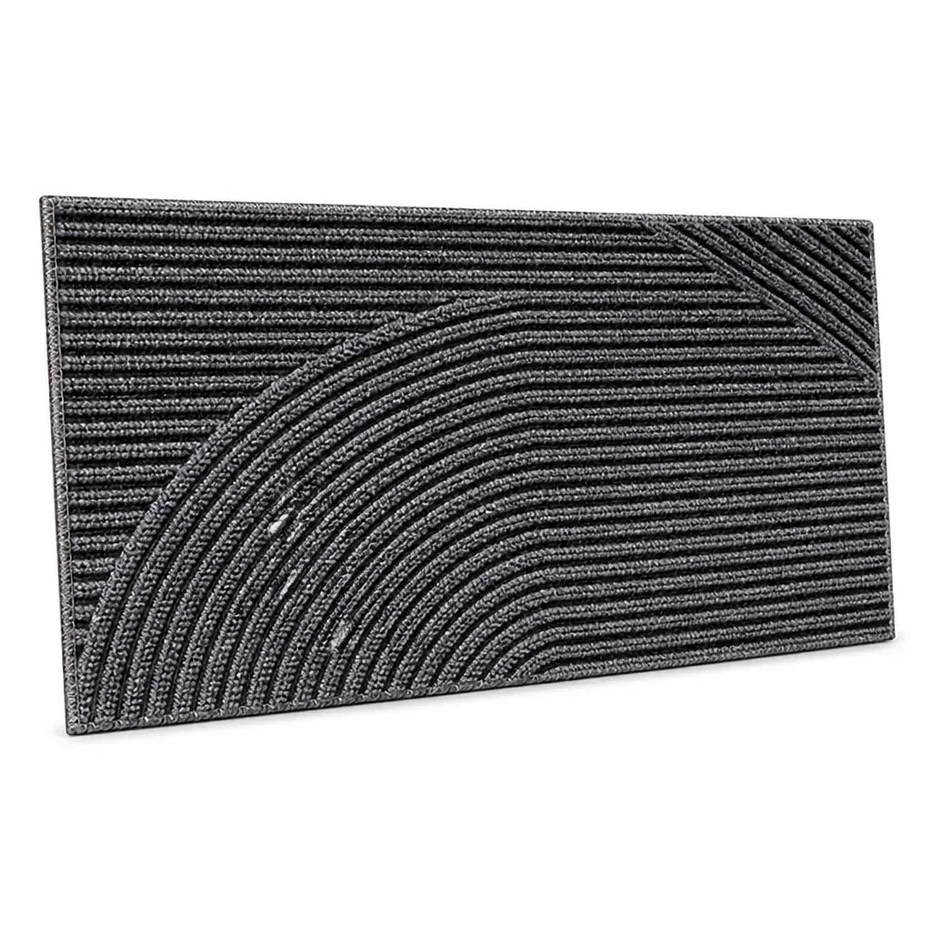 Textured Geometric Diagonal Striped Entryway Rug