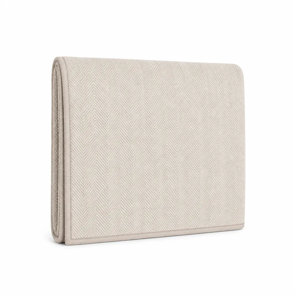Textured Herringbone Weave With Contrasting Edge Trim Sofa Throw
