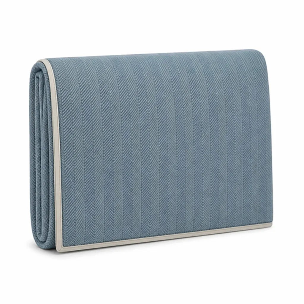 Textured Herringbone Weave With Contrasting Edge Trim Sofa Throw