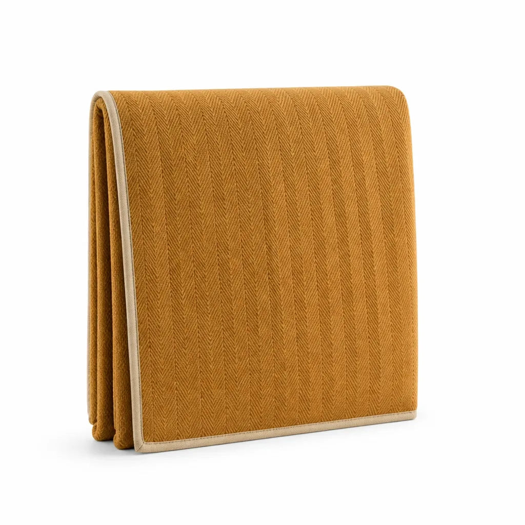 Textured Herringbone Weave With Contrasting Edge Trim Sofa Throw