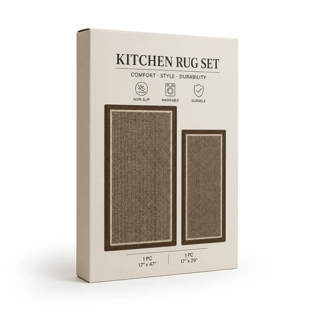 Textured Non-Slip Washable Kitchen Runner Set