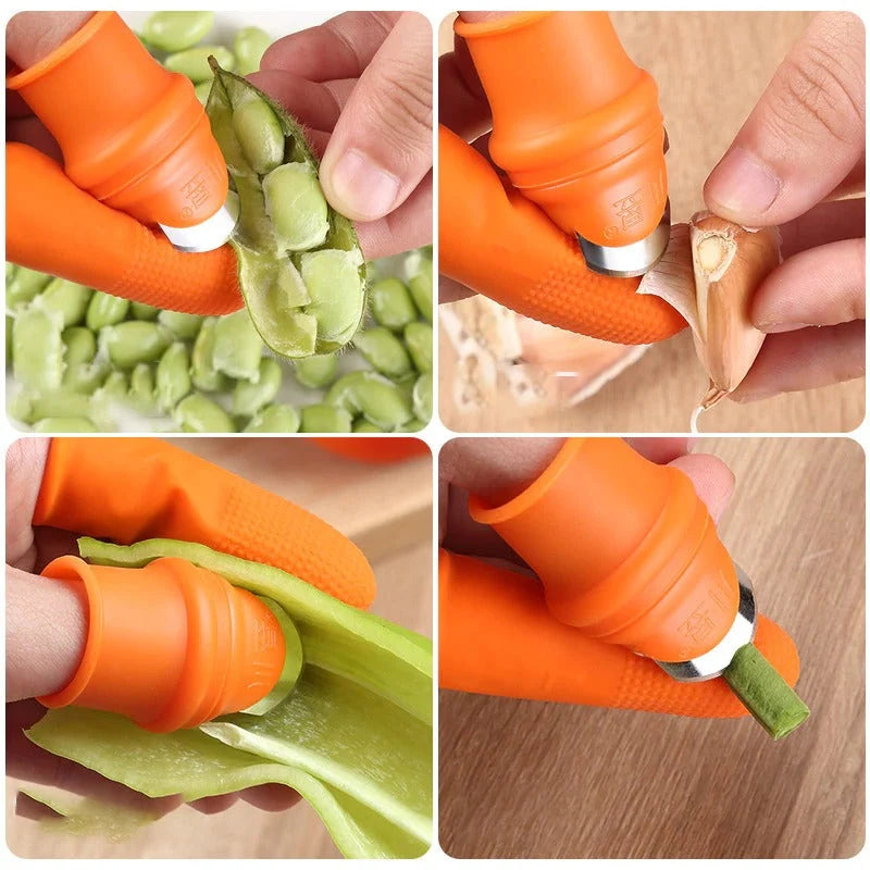 Thumb Knife Set Stainless Steel 6-Piece with Finger Guards
