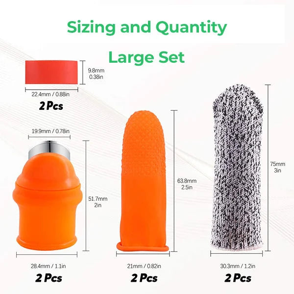 Thumb Knife Set Stainless Steel 6-Piece with Finger Guards