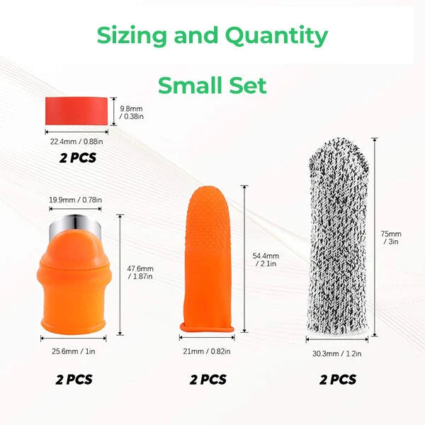 Thumb Knife Set Stainless Steel 6-Piece with Finger Guards