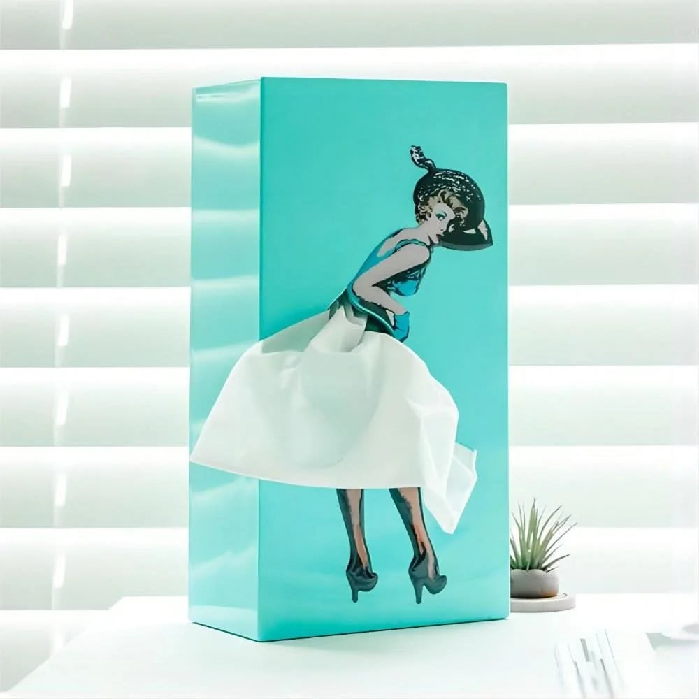 Tissue Box Holder Decorative Rocking Design Plastic