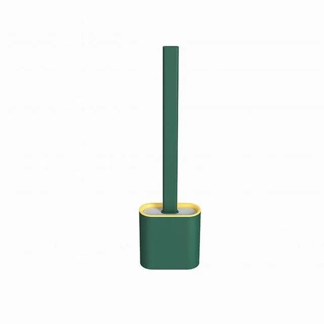 Toilet Brush With Holder Flexible Silicone Head Drip-Resistant Design