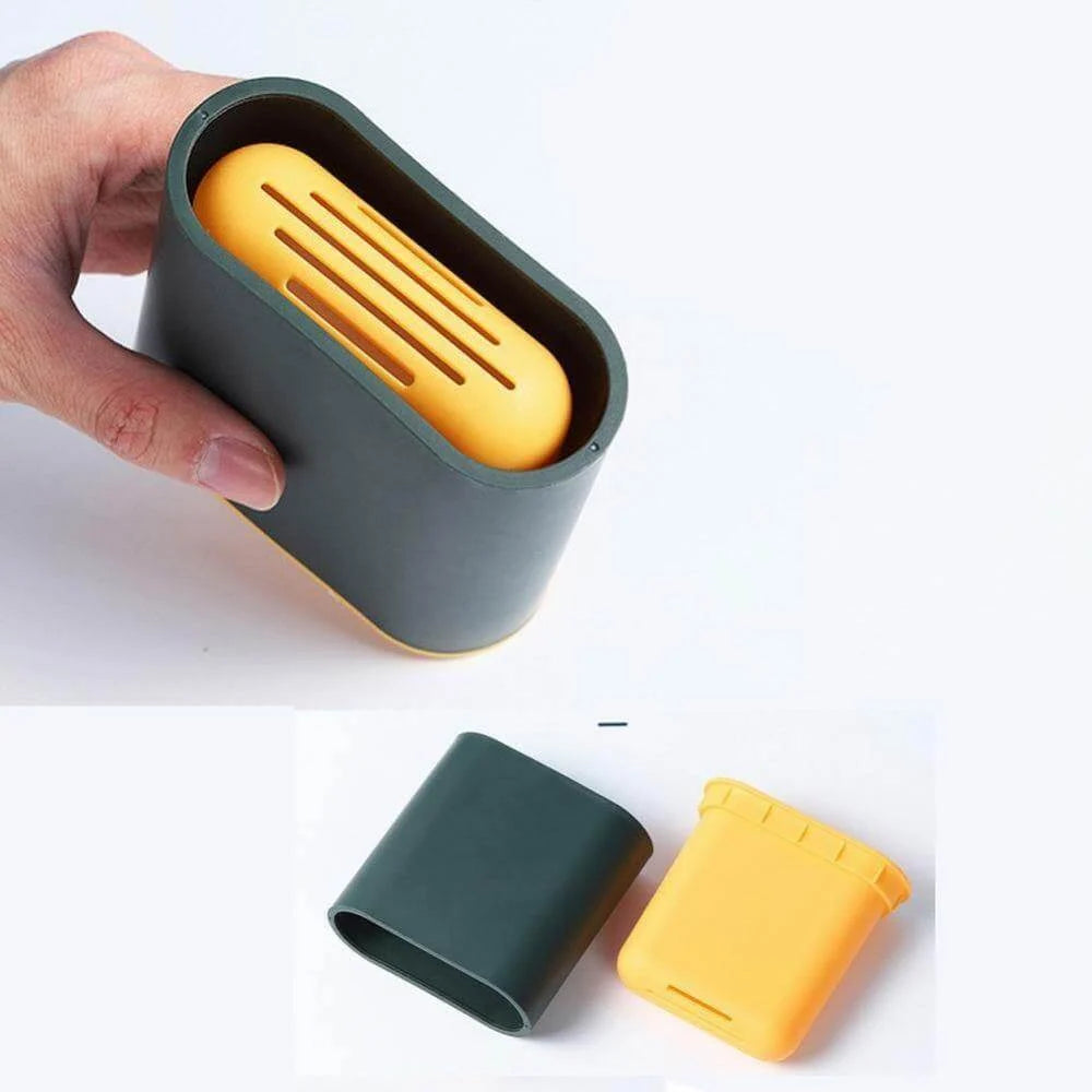 Toilet Brush With Holder Flexible Silicone Head Drip-Resistant Design