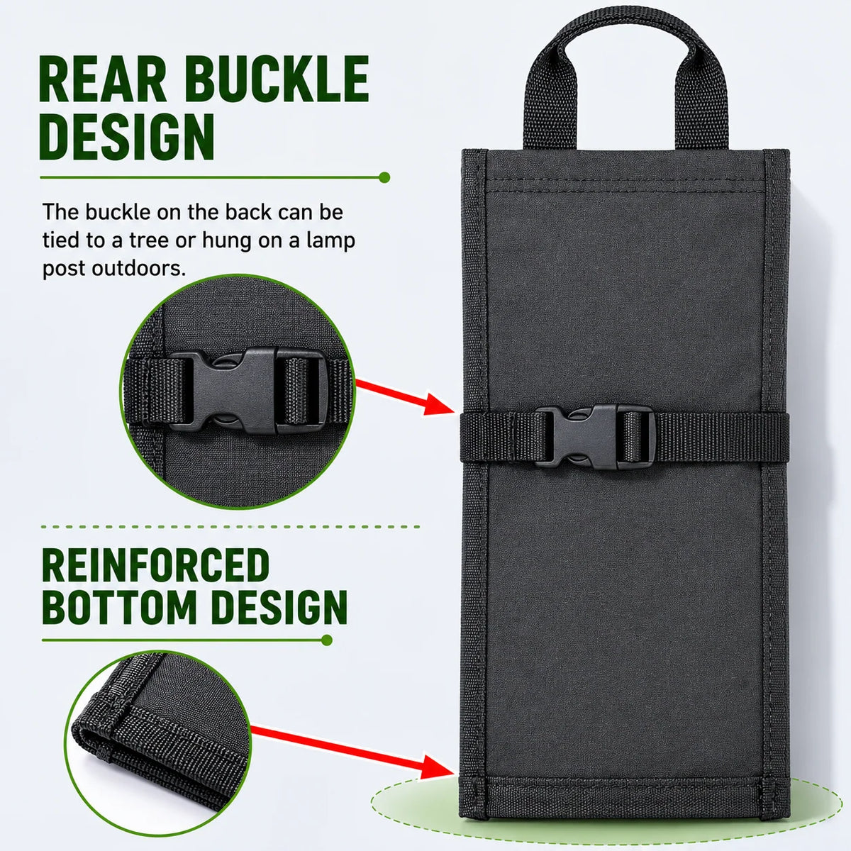 Tool Roll Bag Waxed Canvas Multiple Compartments Roll-Up Design