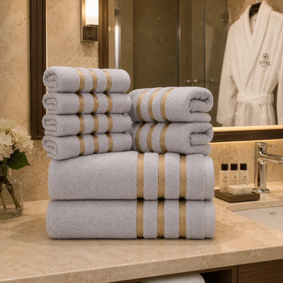 Towel Set Soft & Absorbent 8-Piece Set