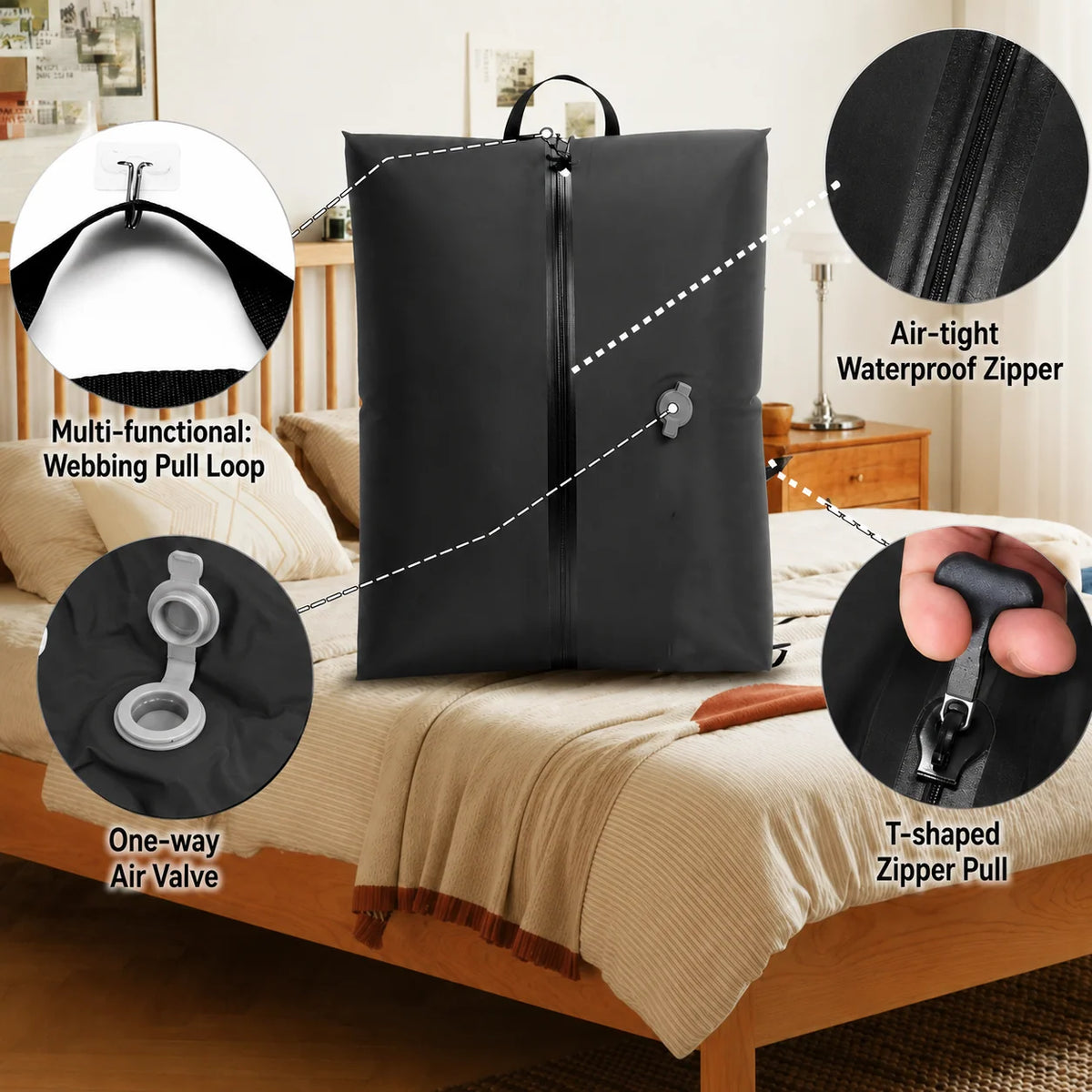 Travel Compression Bag Space-Saving Portable Pump Included