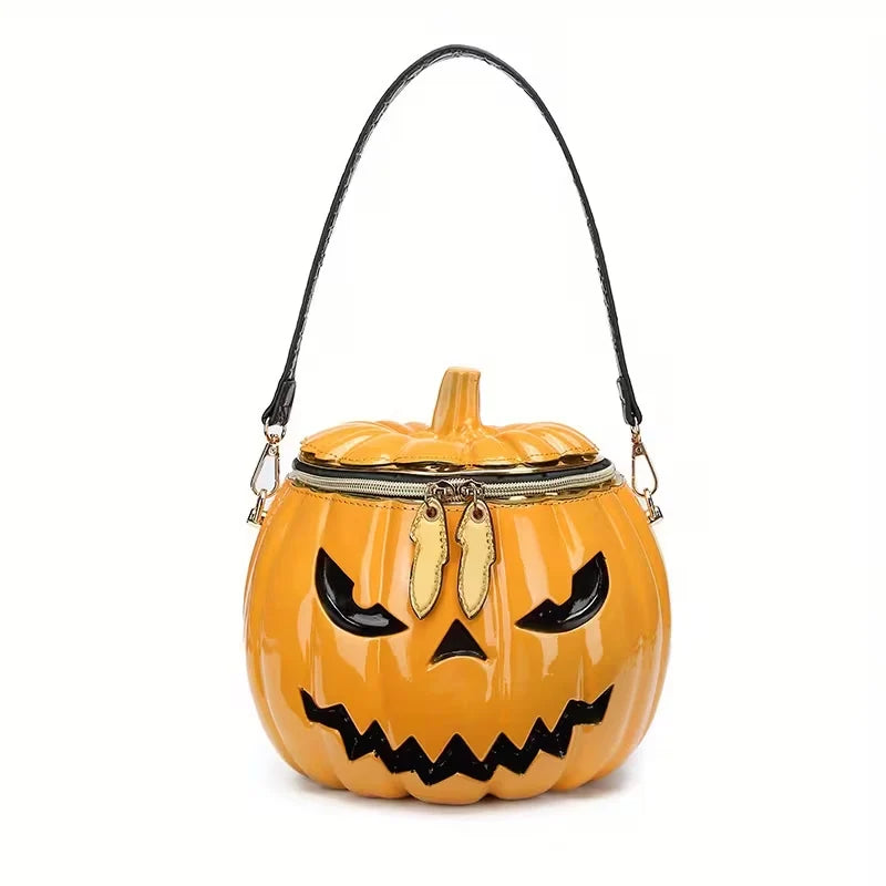 Treat Bag Pumpkin Monster Design Detachable Shoulder Strap
