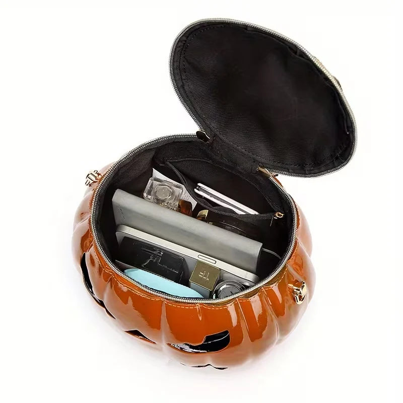 Treat Bag Pumpkin Monster Design Detachable Shoulder Strap
