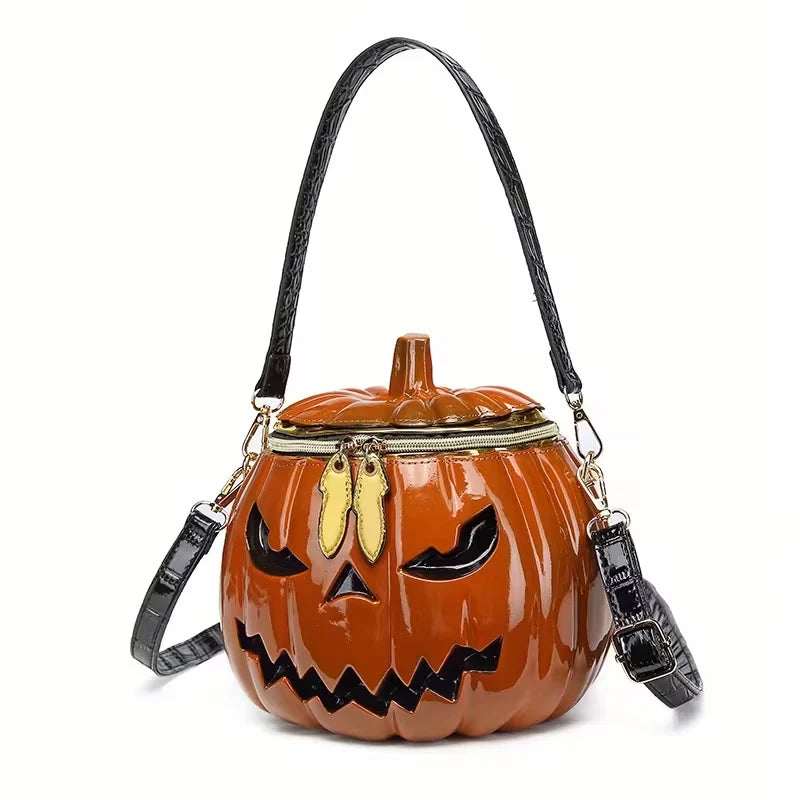 Treat Bag Pumpkin Monster Design Detachable Shoulder Strap