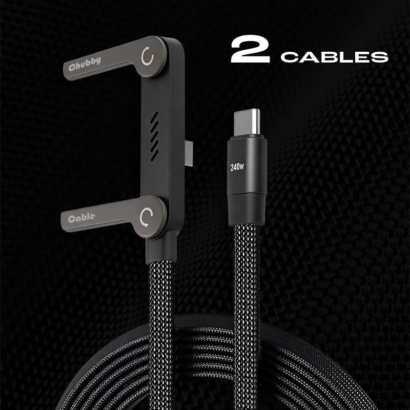 USB-C Charging Cable Built-In Phone Stand Braided 240W
