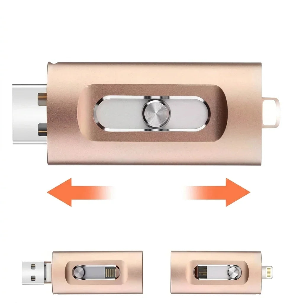 USB Flash Drive Lightning USB-C & USB-A High-Capacity Storage