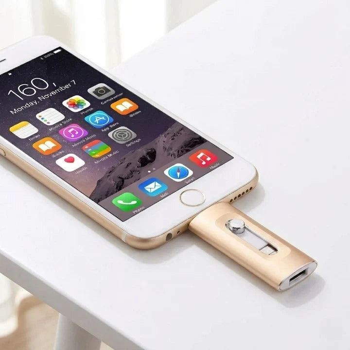 USB Flash Drive Lightning USB-C & USB-A High-Capacity Storage